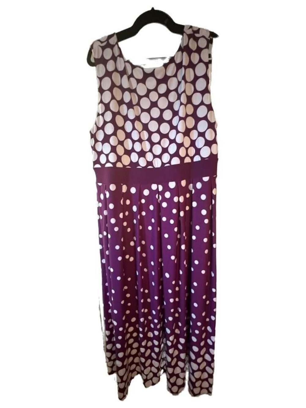 Woman Within Plus Size 3X Purple Polka Dot Maxi Dress - Picture 6 of 6
